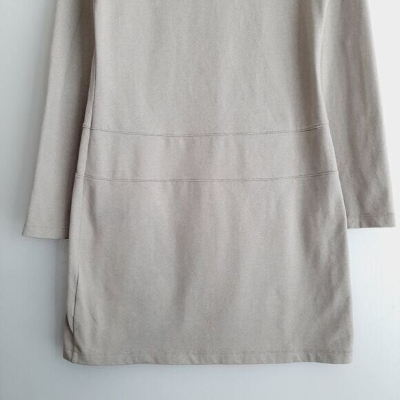 LOLE Evolt Long Utility Sleeve Casual Mini Dress Shawl Neck Beige Sz M - Picture 12 of 15